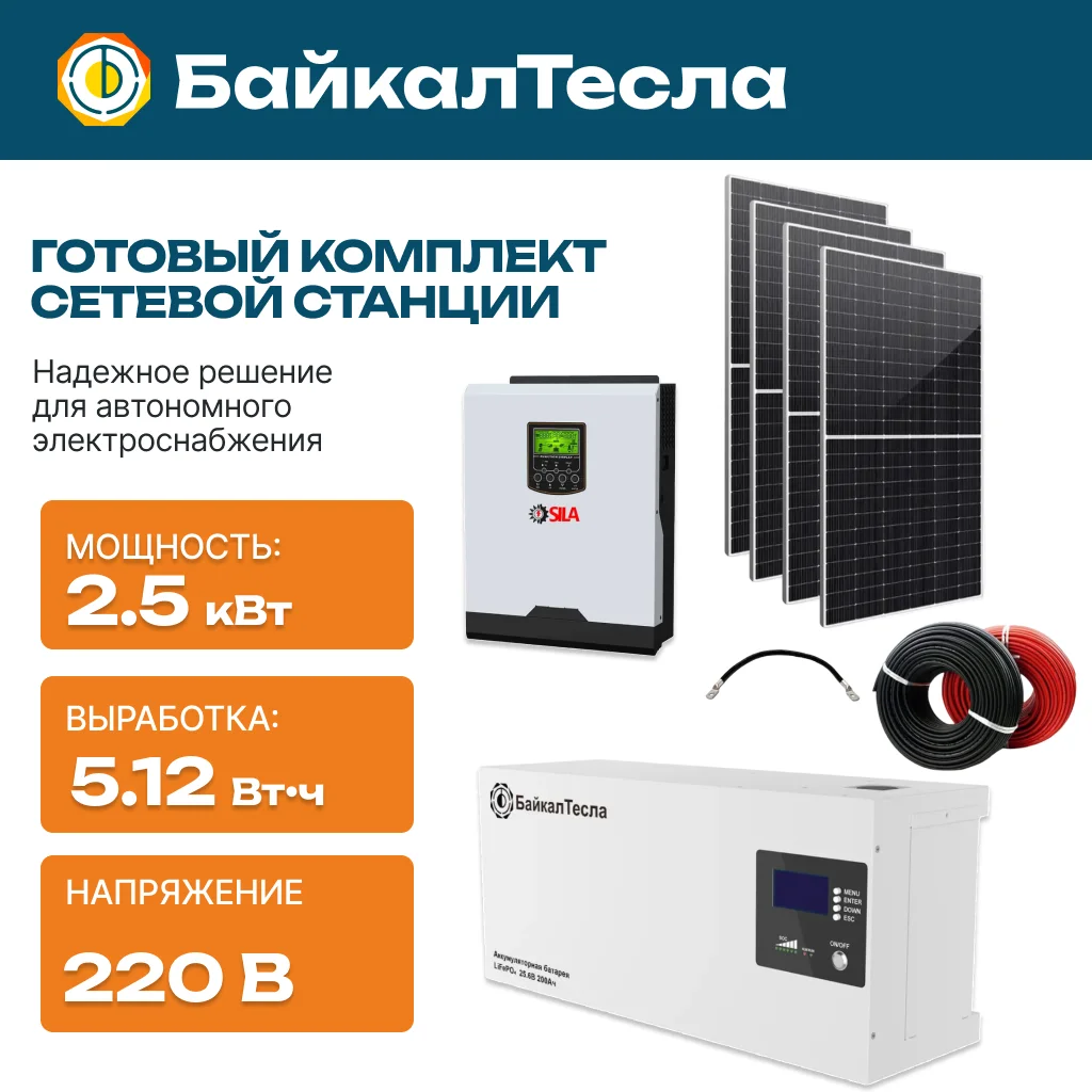 Солнечная электростанция 2,5 кВт