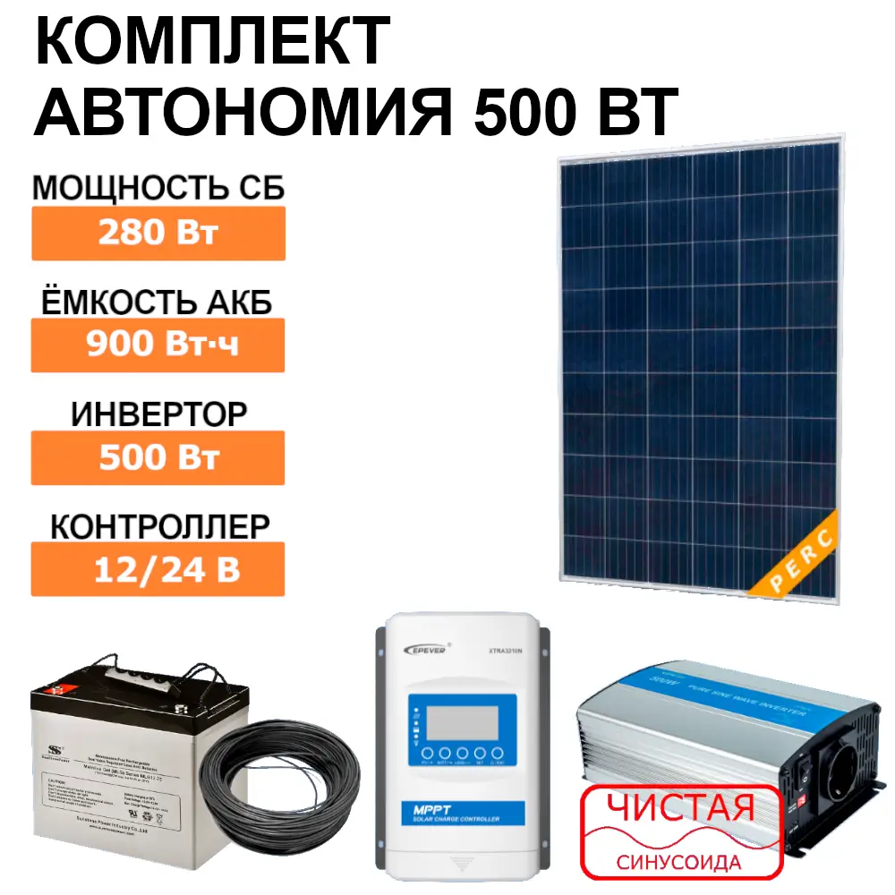 Комплект для автономии 500 Вт